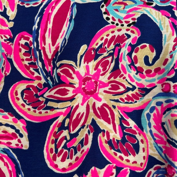 Lilly Pulitzer size XL Emery shift dress pink blue paisley floral cotton 3/4 sl - Picture 10 of 14